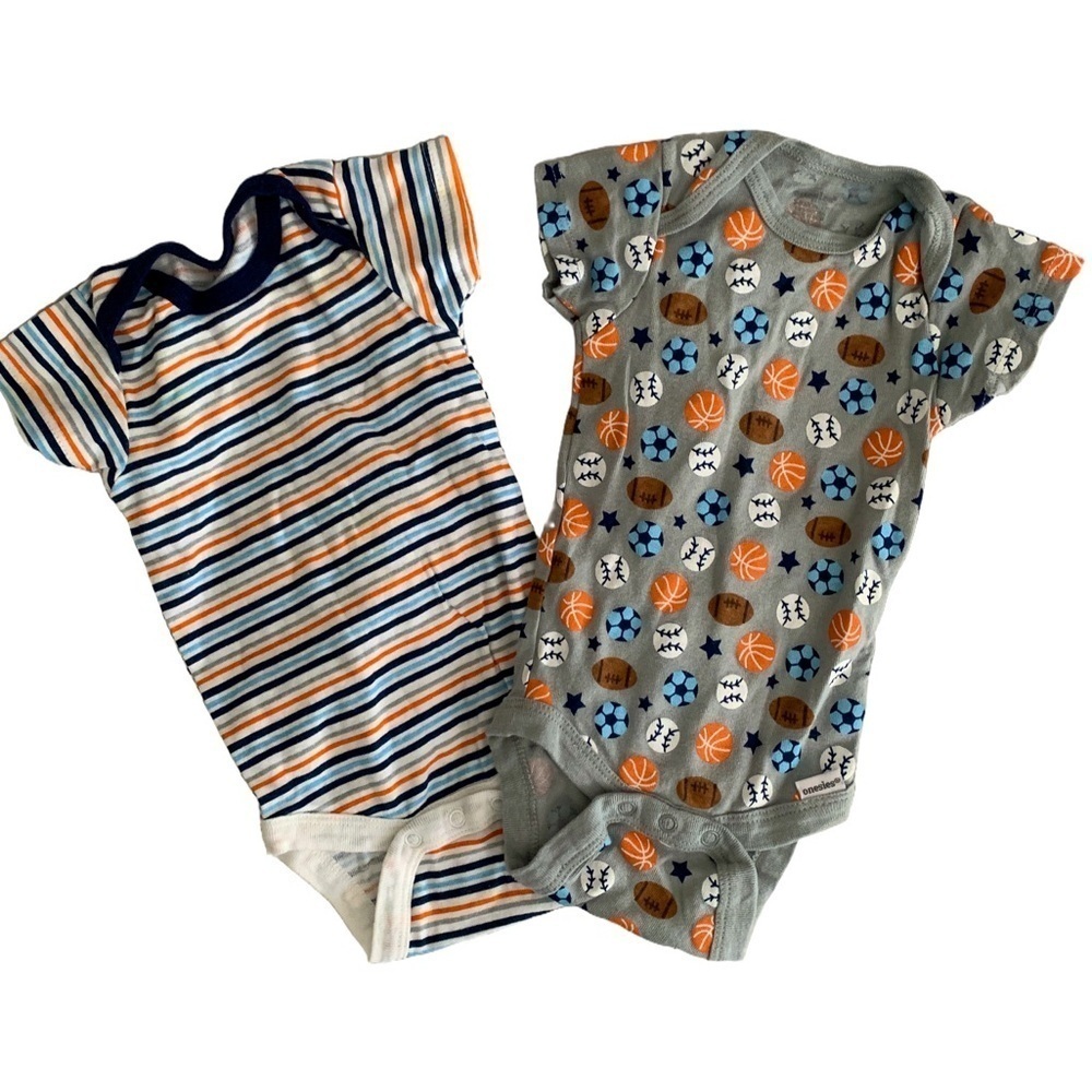 Onesies Brand Striped and Sports Print Baby Onesies